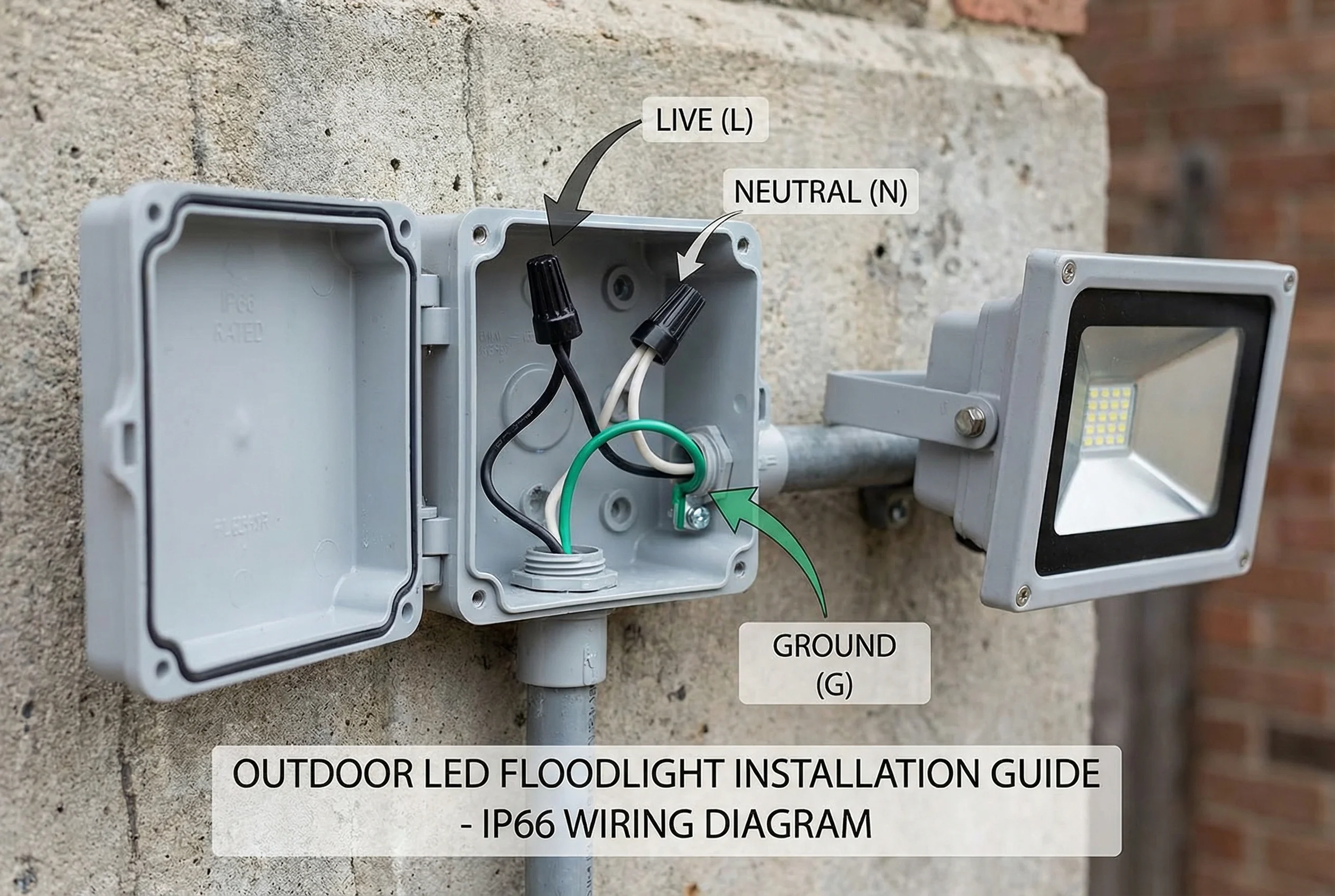 BRmesh flood light electrical wiring installation diagram