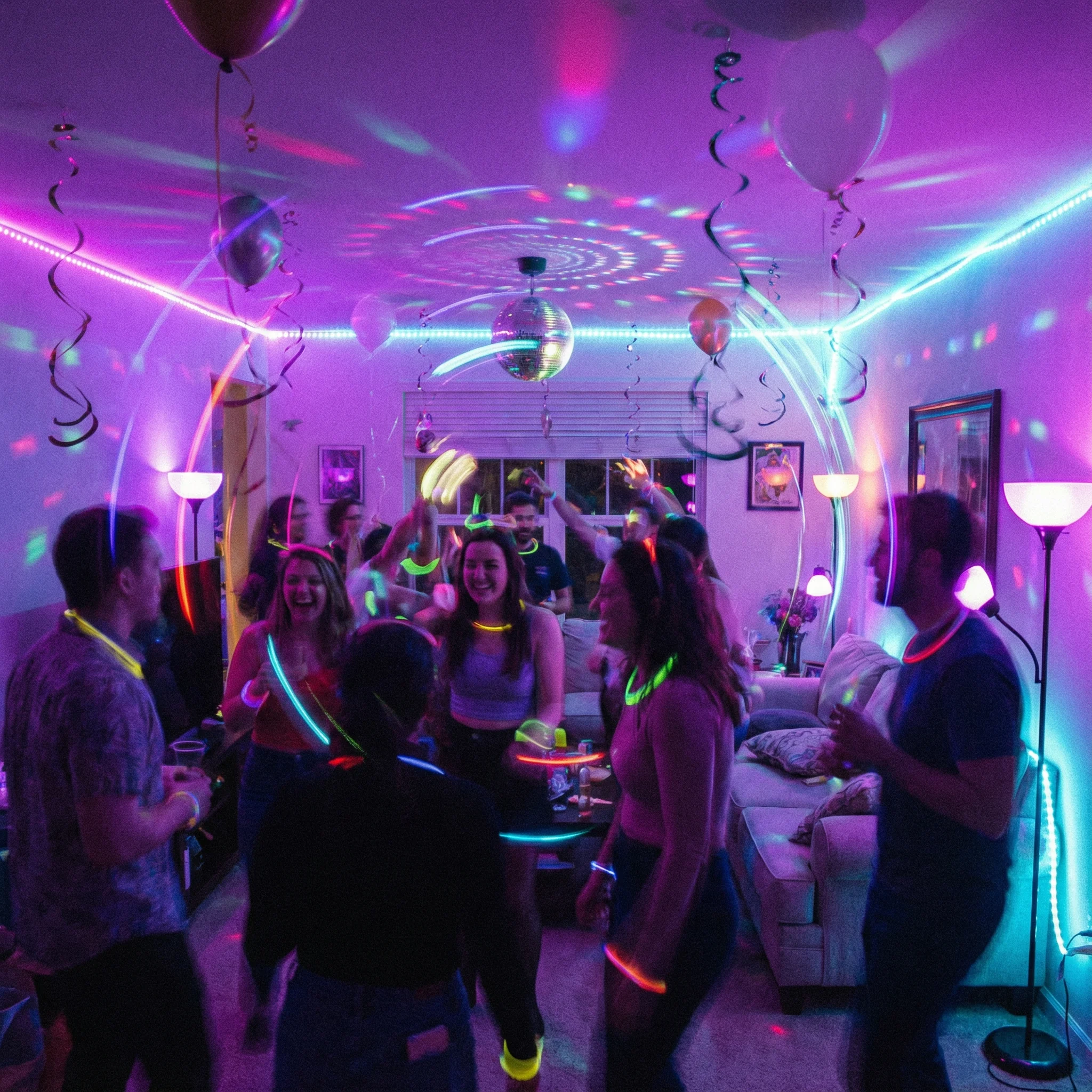 Living room party mode with BRMesh lights music sync feature