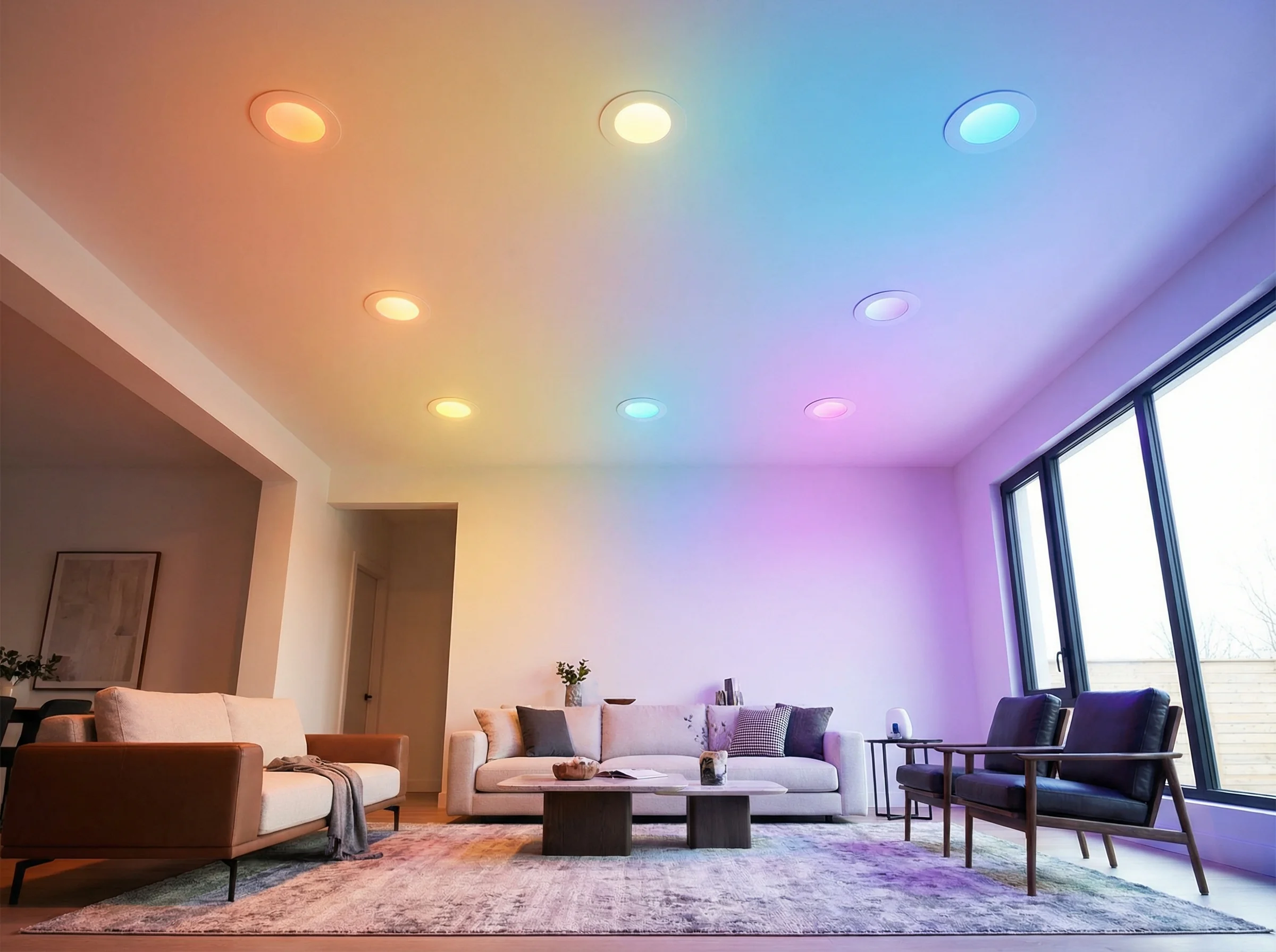 BRMesh RGB LED downlights recessed ceiling smart lighting 6 pack retrofit kit